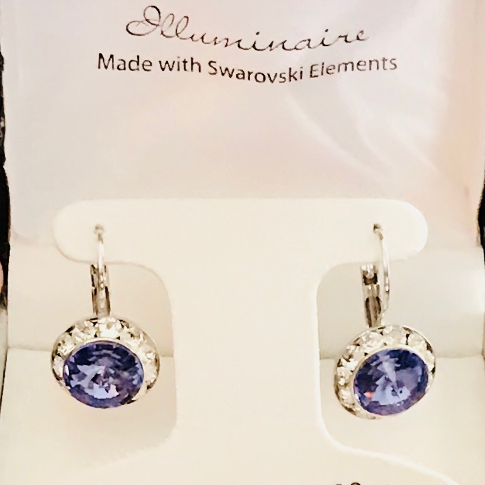 Illuminaire Purple Swarovski Earrings